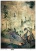 Nieodkryty magiczny świat - smok, zamek, jajo. pełnia, łąka, las, świat baśni, bajki o smokach,